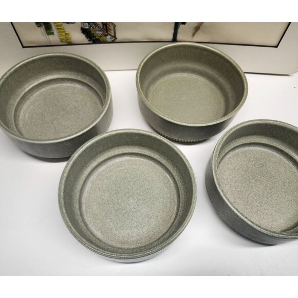 4- Pfaltzgraff Nordic Green Bowls Stoneware Soup Cereal Vintage 1970's Retro - Picture 2 of 6